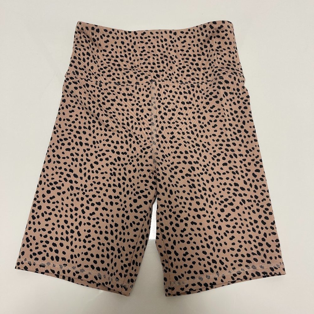 FOREVER 21 Active Black Cheetah/Leopard Biker Shorts
